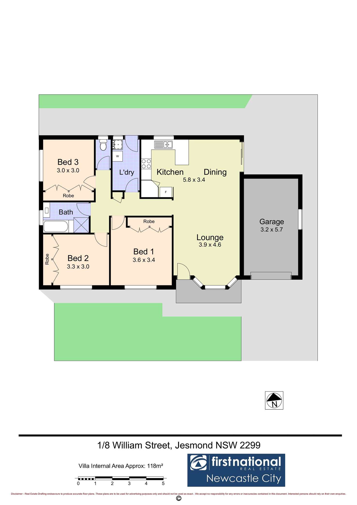 Floorplan of Homely villa listing, 1/8 William Street, Jesmond NSW 2299