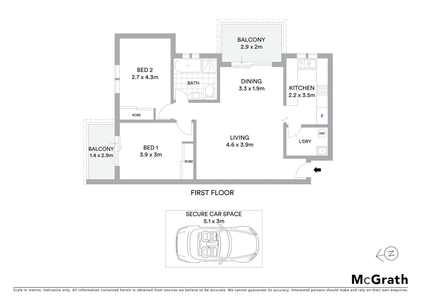 Floorplan of Homely apartment listing, 5/65 Belgrave Street, Bronte NSW 2024