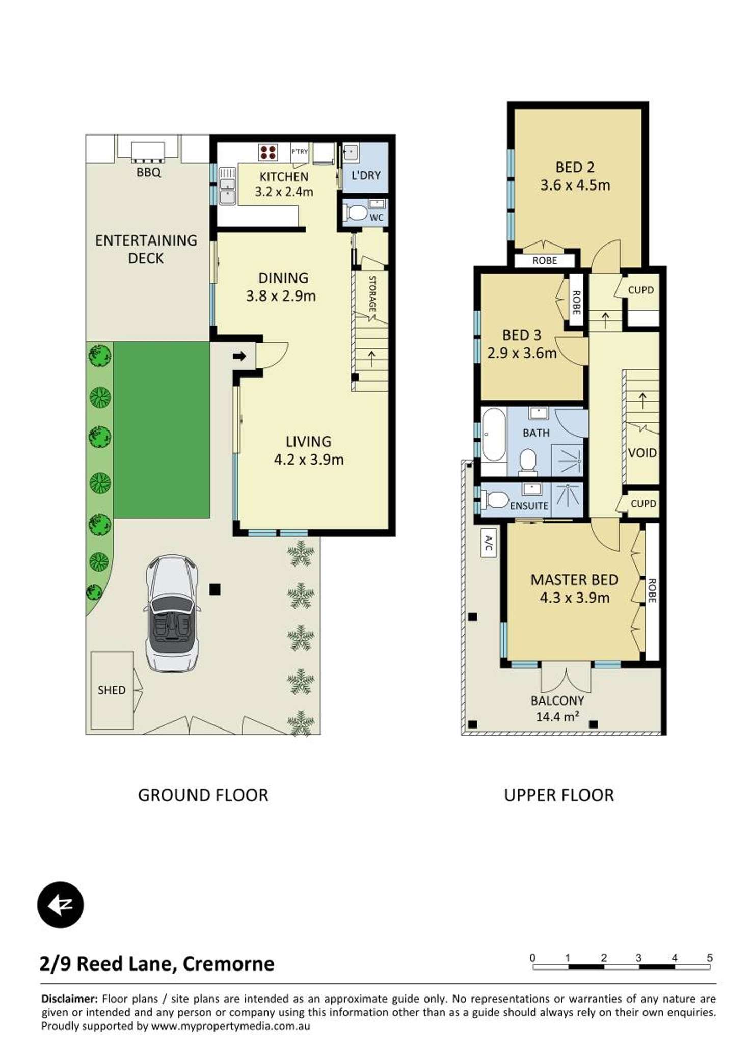 Floorplan of Homely townhouse listing, 2/9 Reed Lane, Cremorne NSW 2090