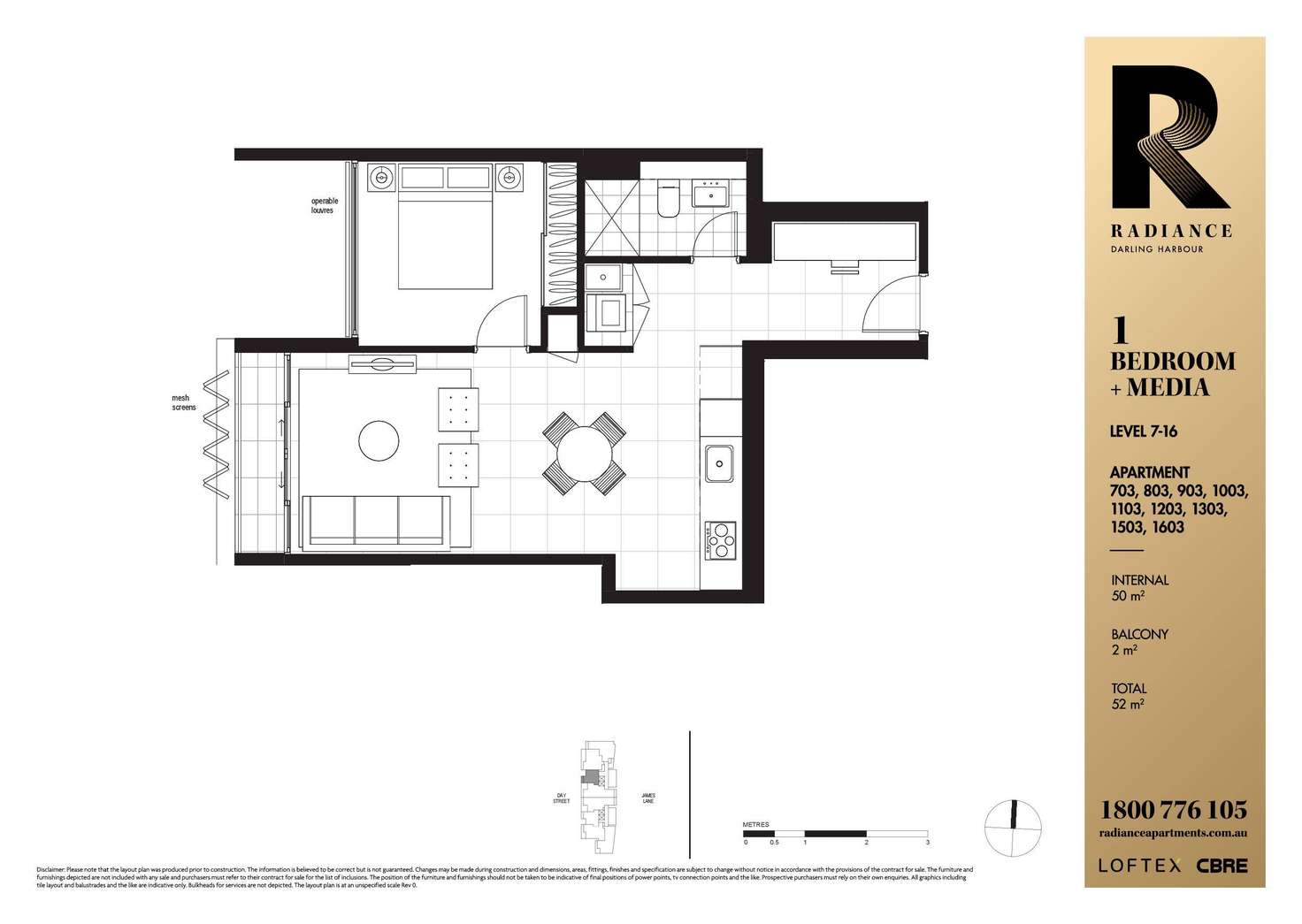 Floorplan of Homely apartment listing, 1003/188 Day Street, Sydney NSW 2000
