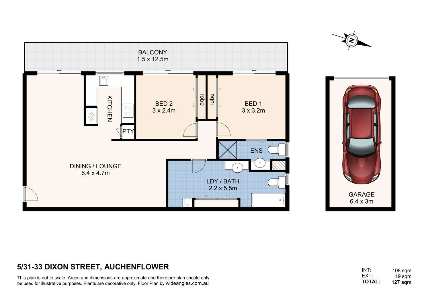 Floorplan of Homely unit listing, 5/33 Dixon Street, Auchenflower QLD 4066