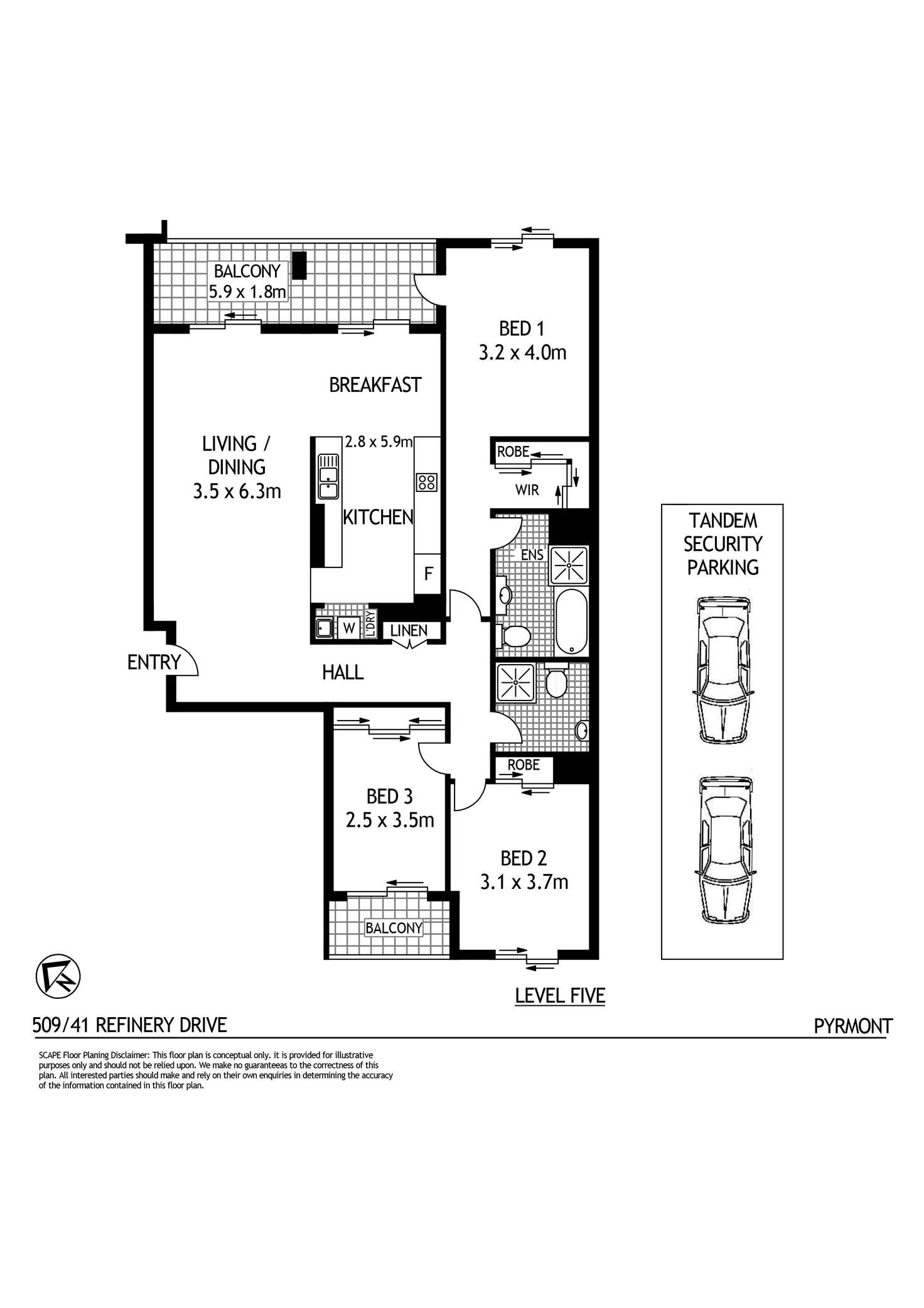 Floorplan of Homely apartment listing, 509/41 Refinery Drive, Pyrmont NSW 2009