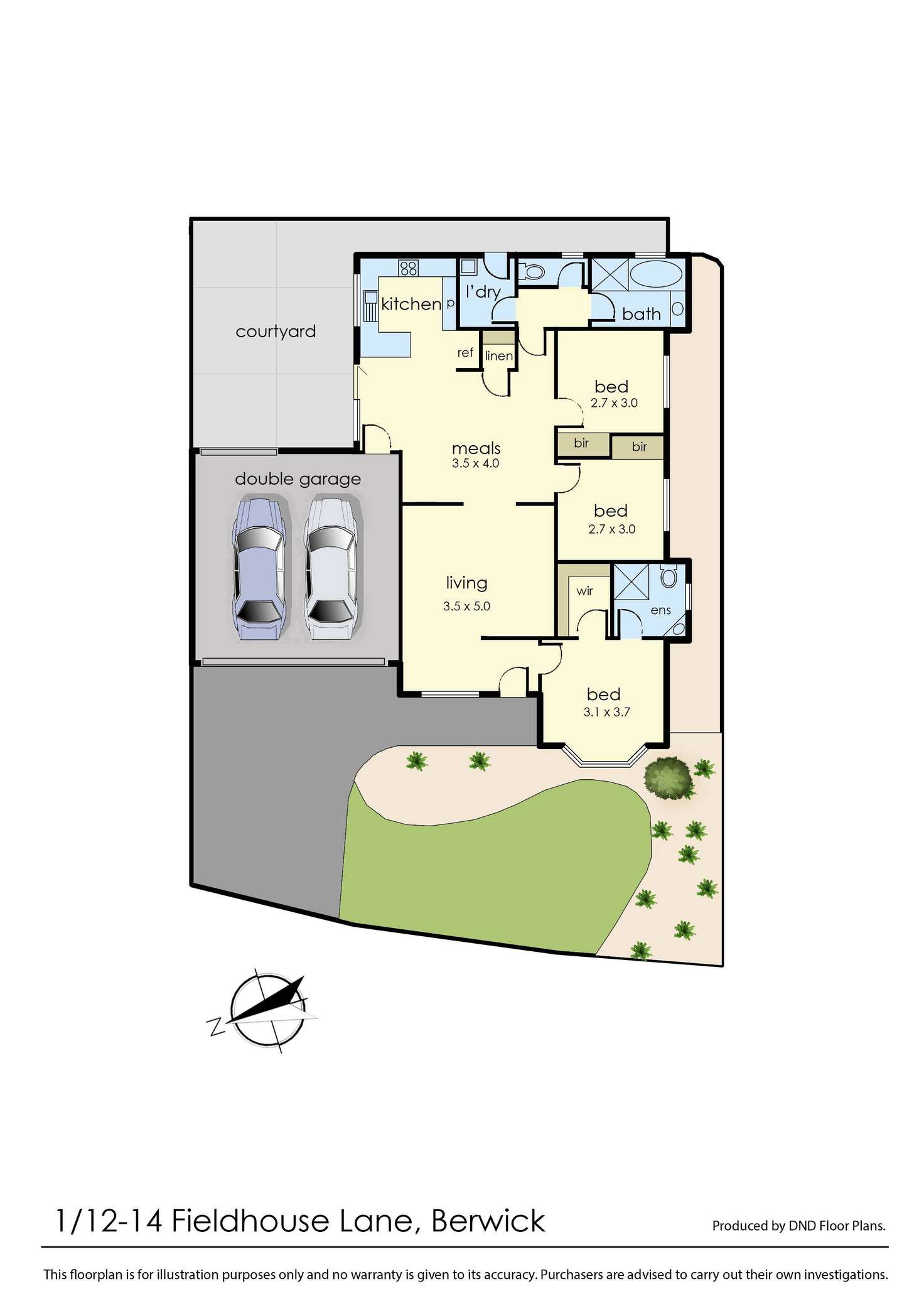 Floorplan of Homely unit listing, 1/12-14 Fieldhouse Lane, Berwick VIC 3806
