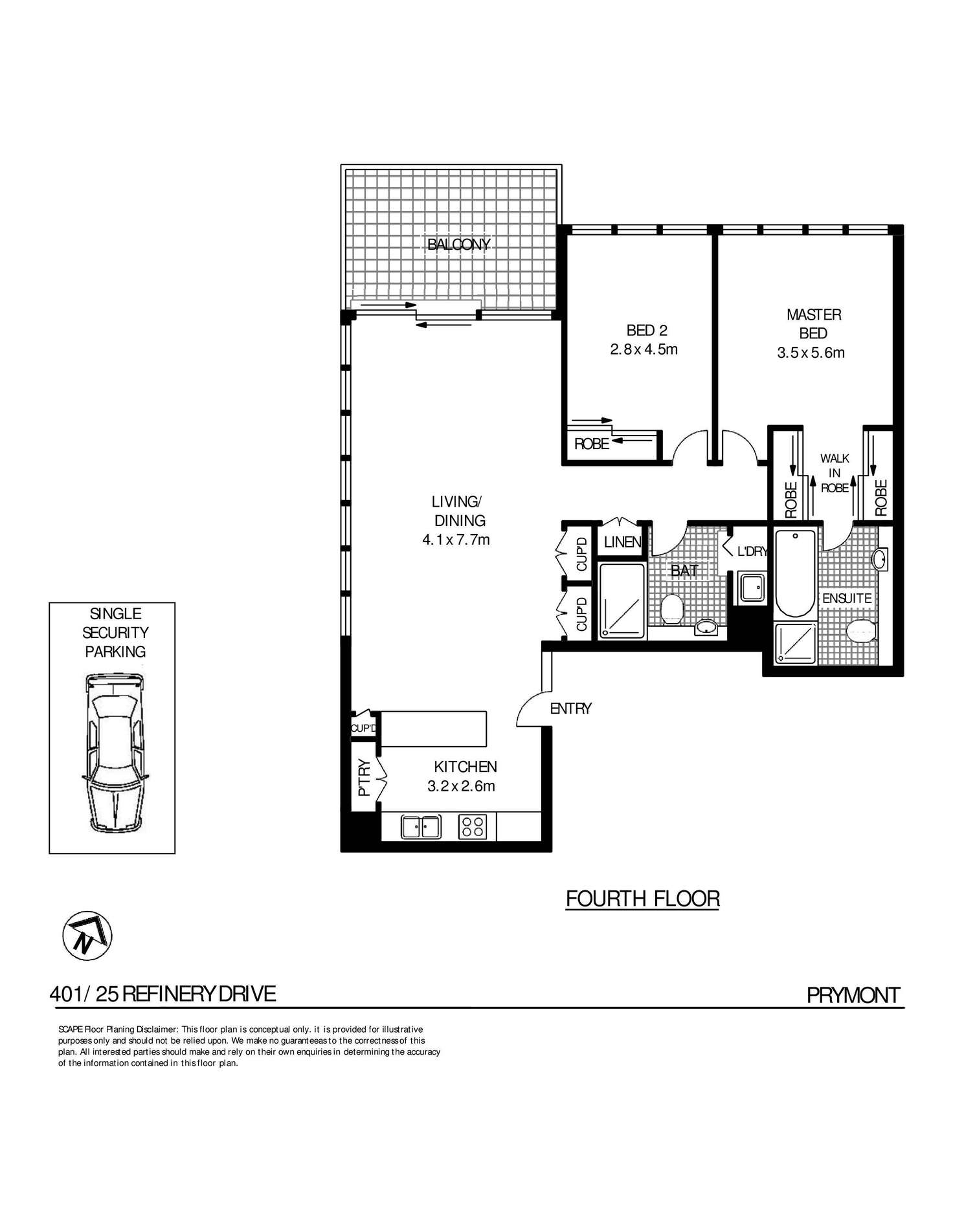 Floorplan of Homely apartment listing, 401/25 Refinery Drive, Pyrmont NSW 2009