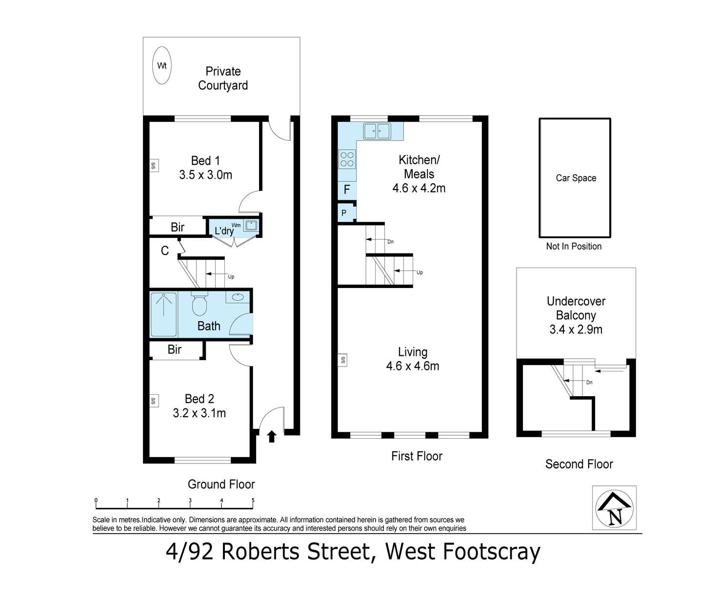 Floorplan of Homely townhouse listing, 4/92 Roberts Street, West Footscray VIC 3012
