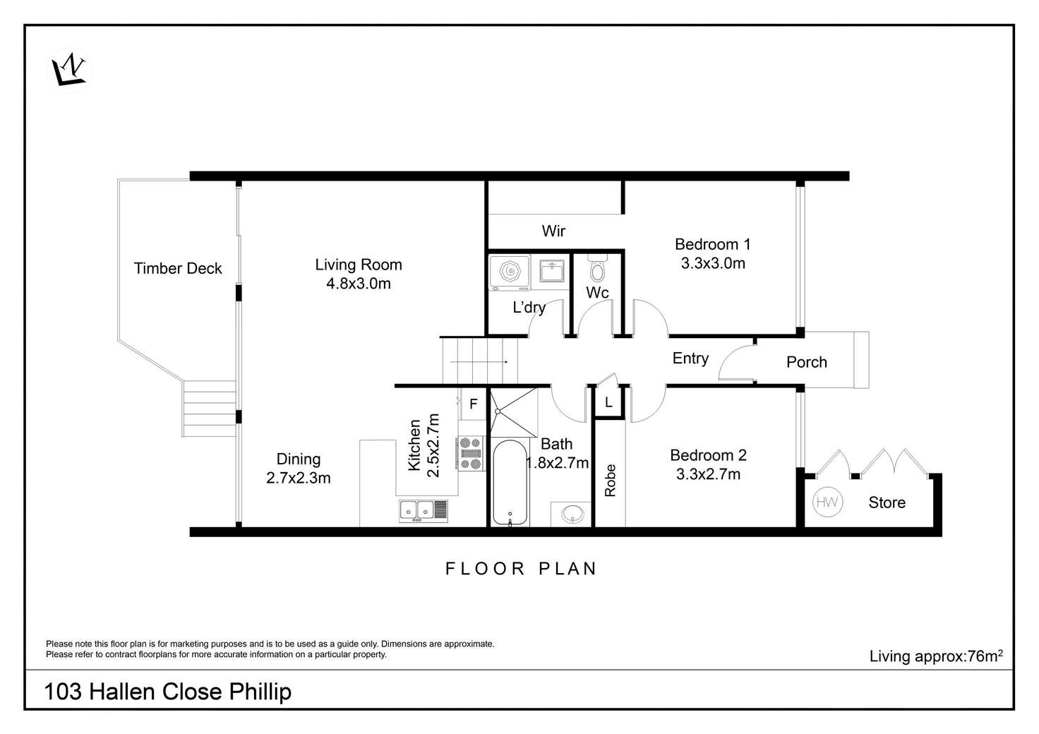 Floorplan of Homely townhouse listing, 103 Hallen Close, Swinger Hill ACT 2606