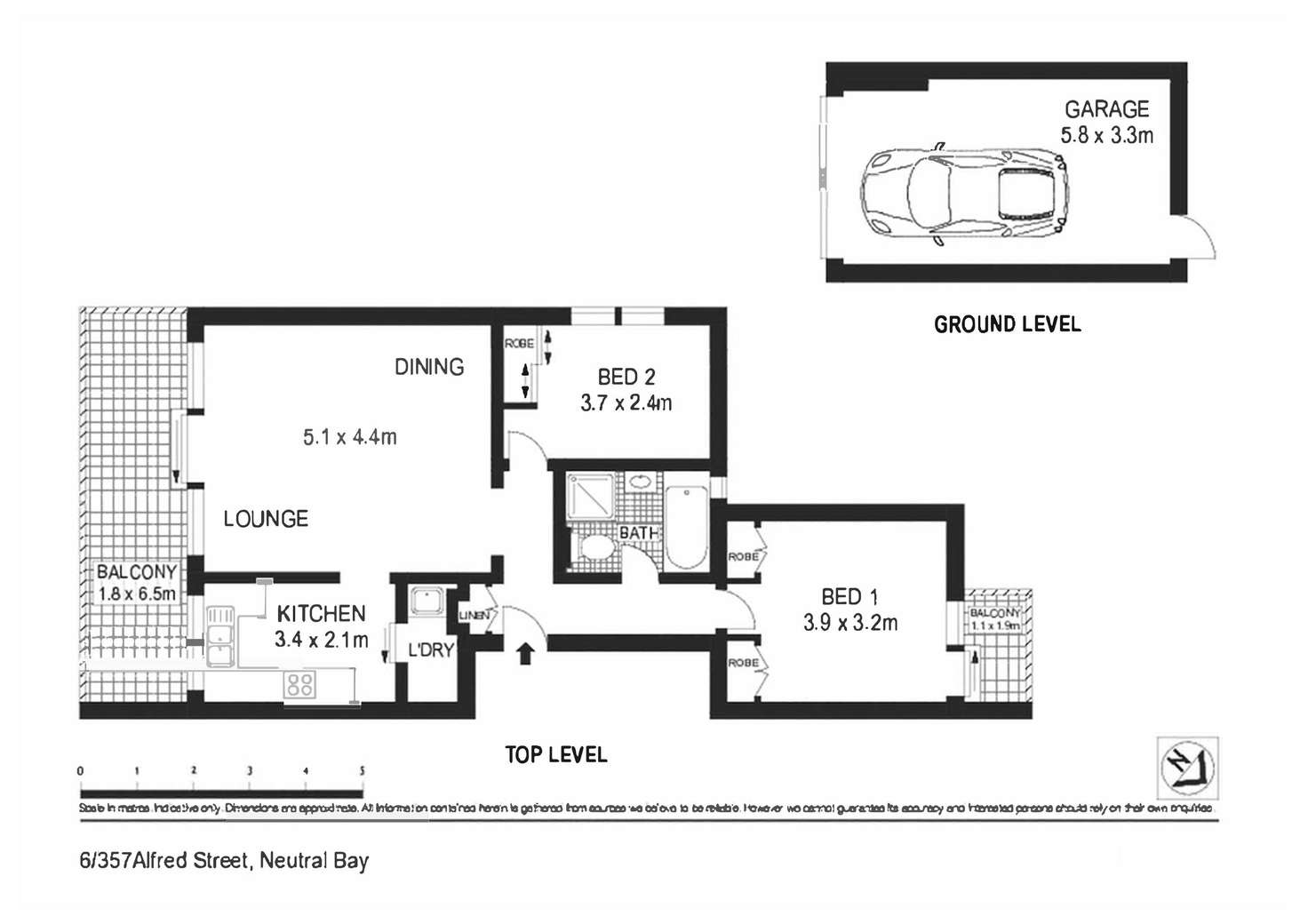 Floorplan of Homely apartment listing, 6/357 Alfred Street North, Neutral Bay NSW 2089