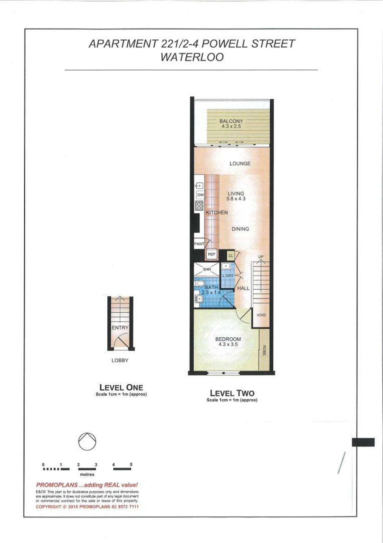 Floorplan of Homely apartment listing, 221/2-4 Powell Street, Waterloo NSW 2017