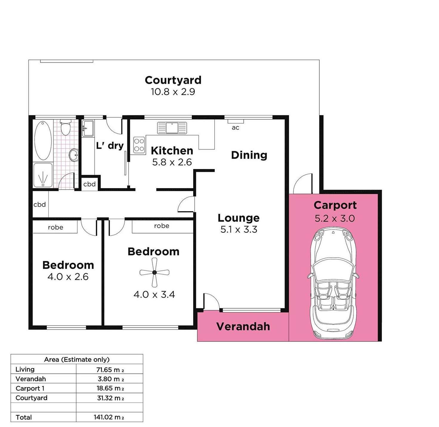 Floorplan of Homely unit listing, 3/40 Partridge Street, Glenelg SA 5045