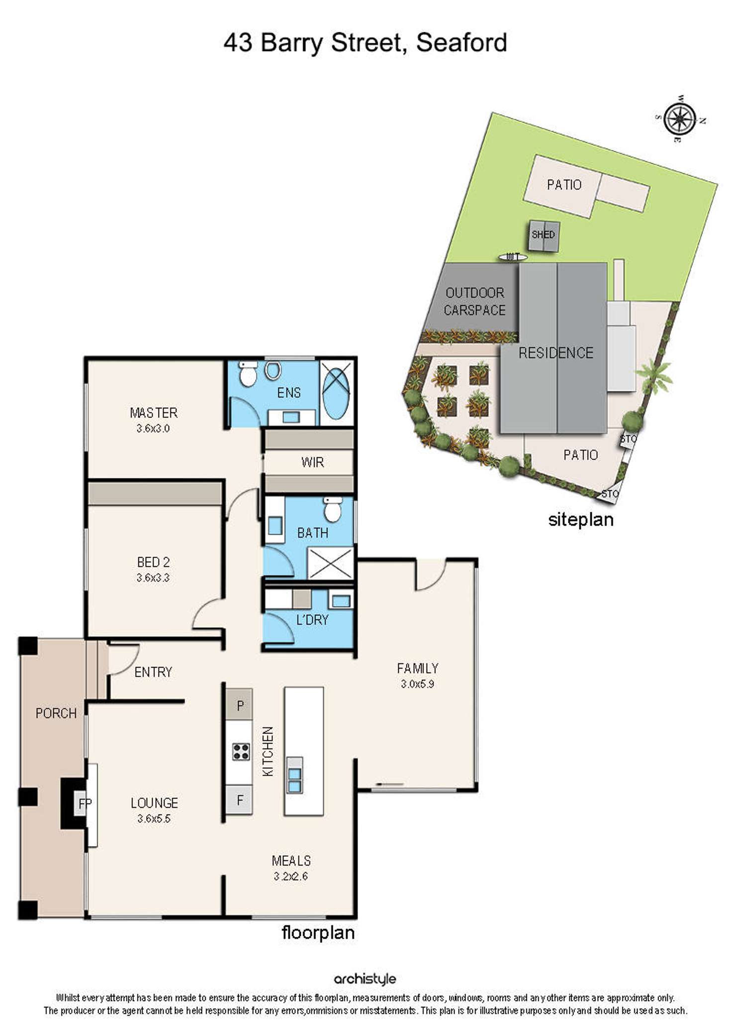 Floorplan of Homely house listing, 43 Barry Street, Seaford VIC 3198
