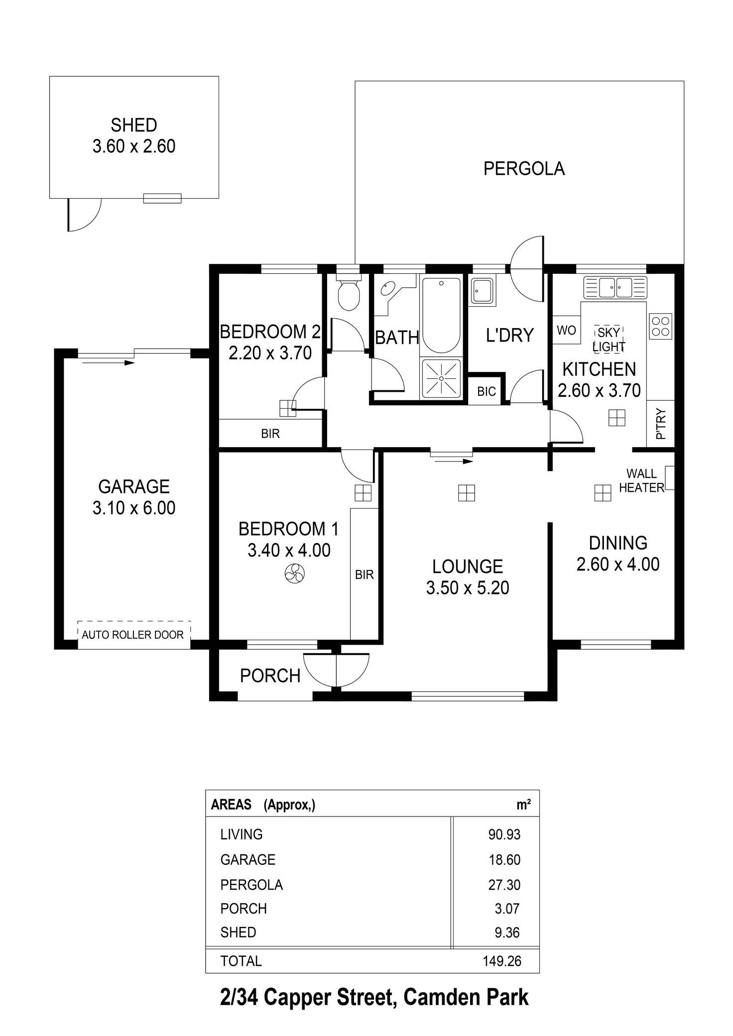 Floorplan of Homely unit listing, 2/34 Capper Street, Camden Park SA 5038