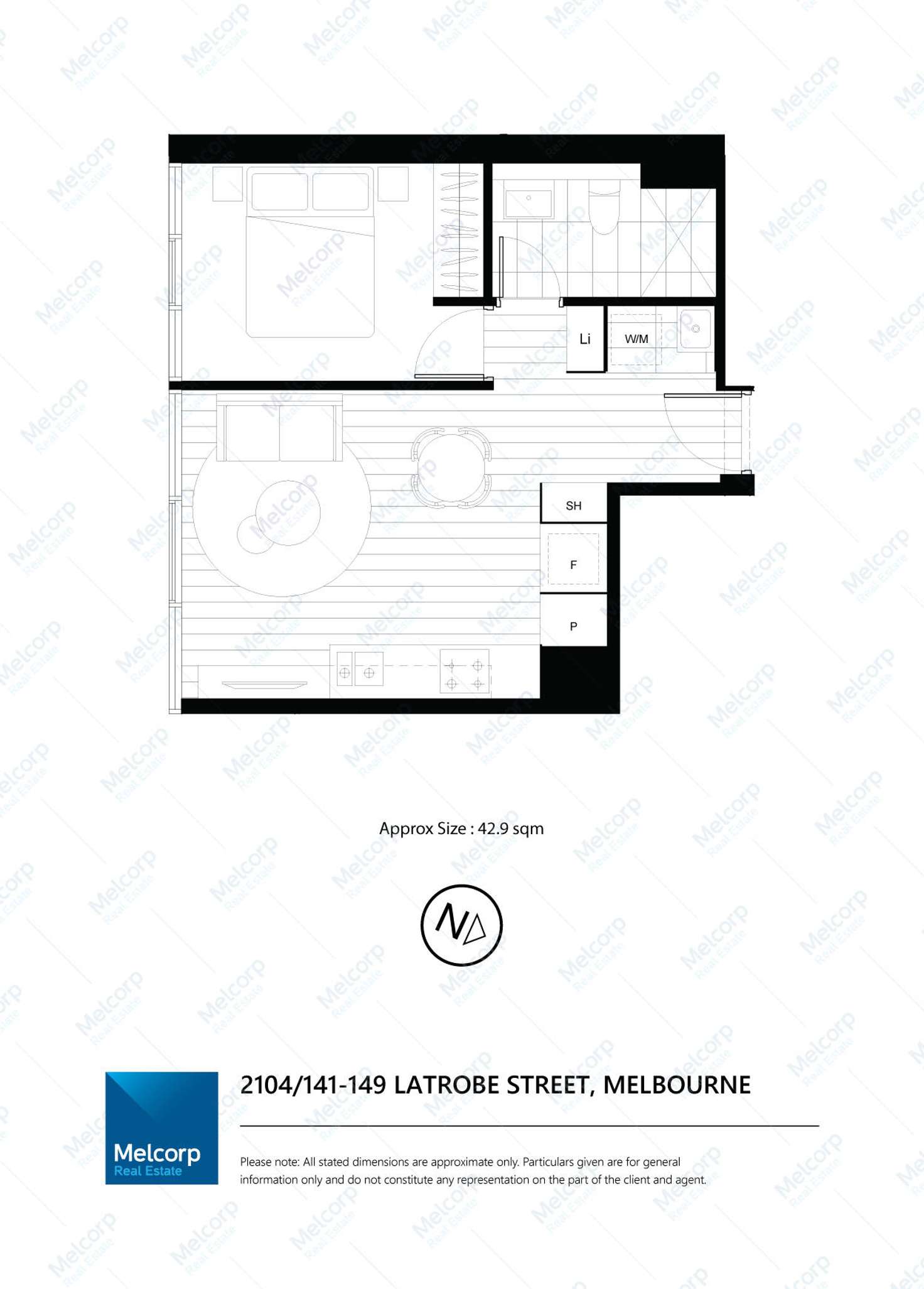 Floorplan of Homely apartment listing, 2104/141 La Trobe Street, Melbourne VIC 3000