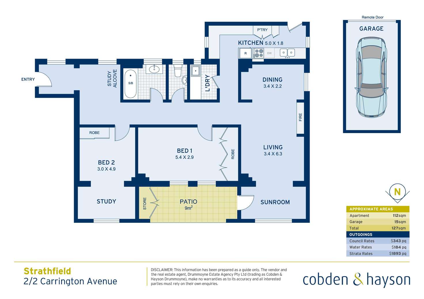 Floorplan of Homely apartment listing, 2/2 Carrington Avenue, Strathfield NSW 2135