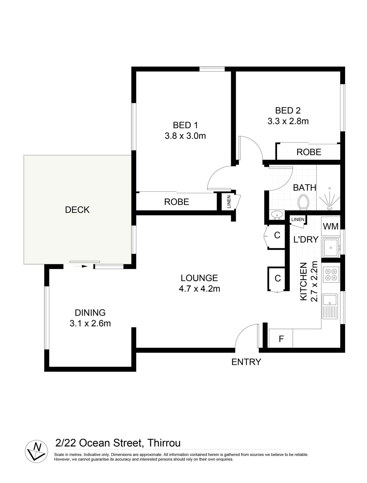 Floorplan of Homely unit listing, 2/22 Ocean Street, Thirroul NSW 2515