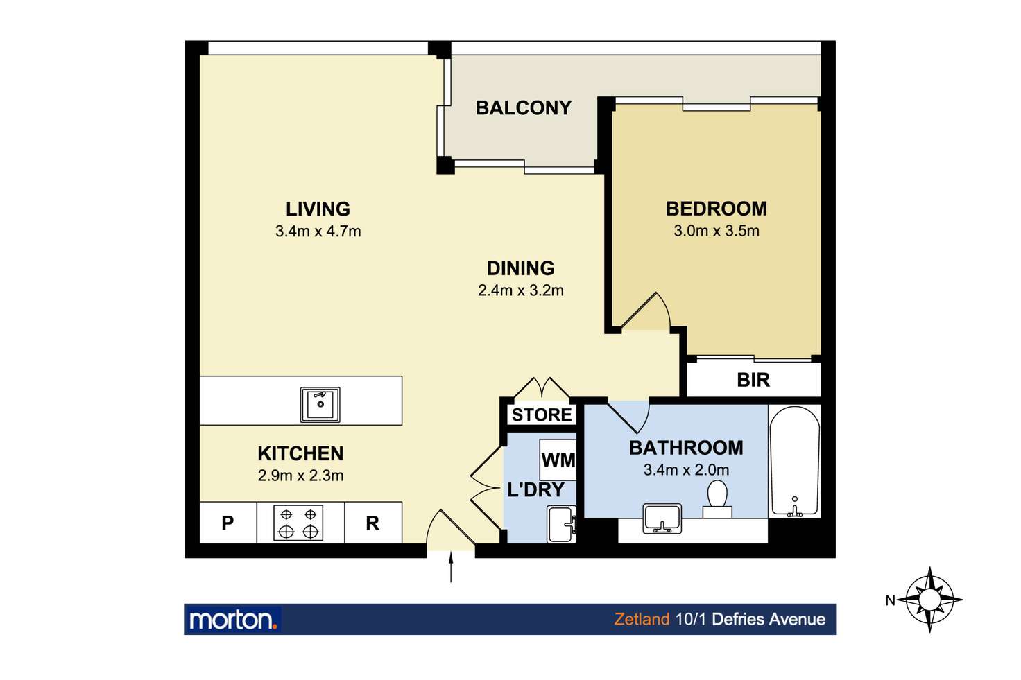 Floorplan of Homely apartment listing, 10/1 Defries Avenue, Zetland NSW 2017