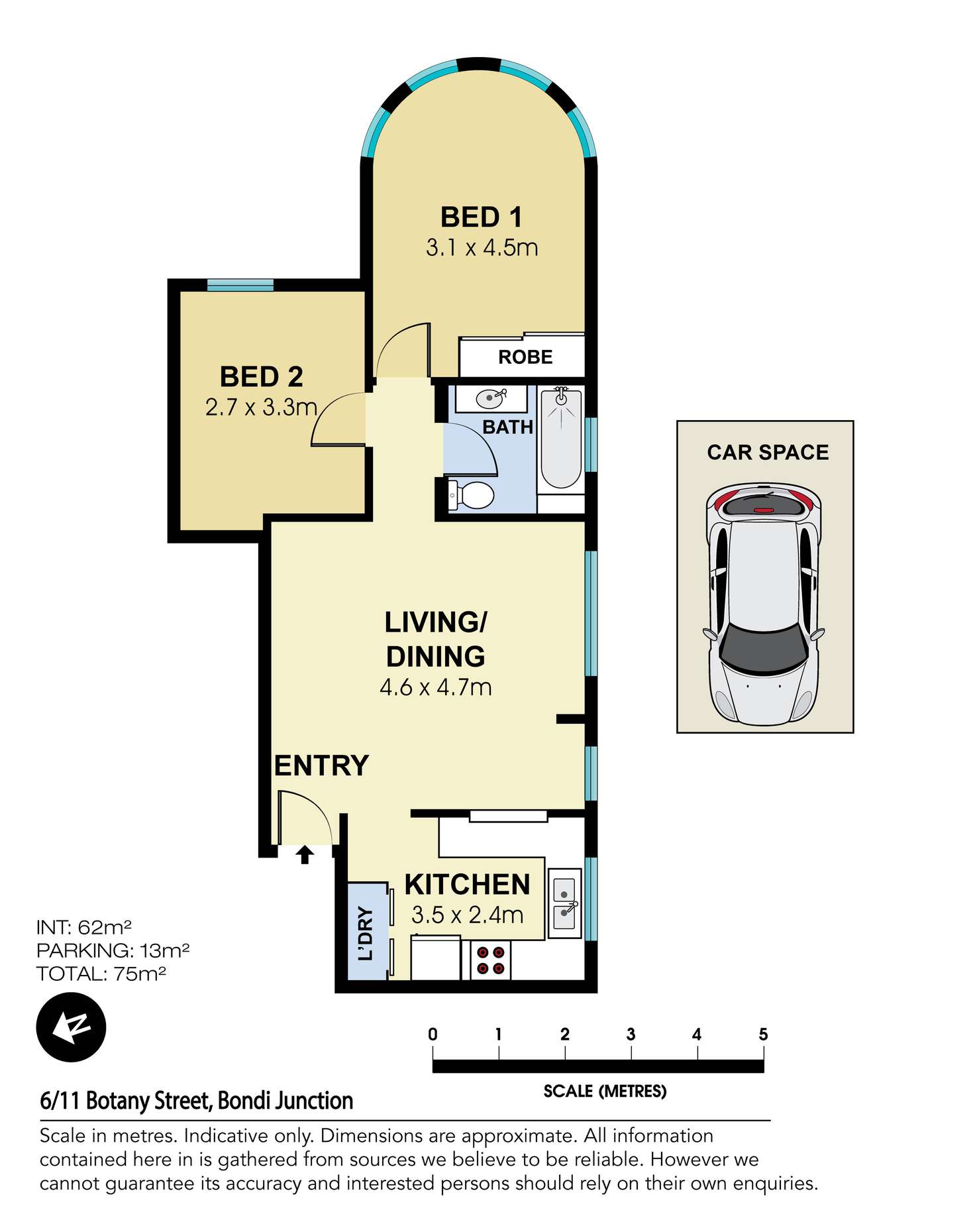 Floorplan of Homely apartment listing, 6/11 Botany Street, Bondi Junction NSW 2022