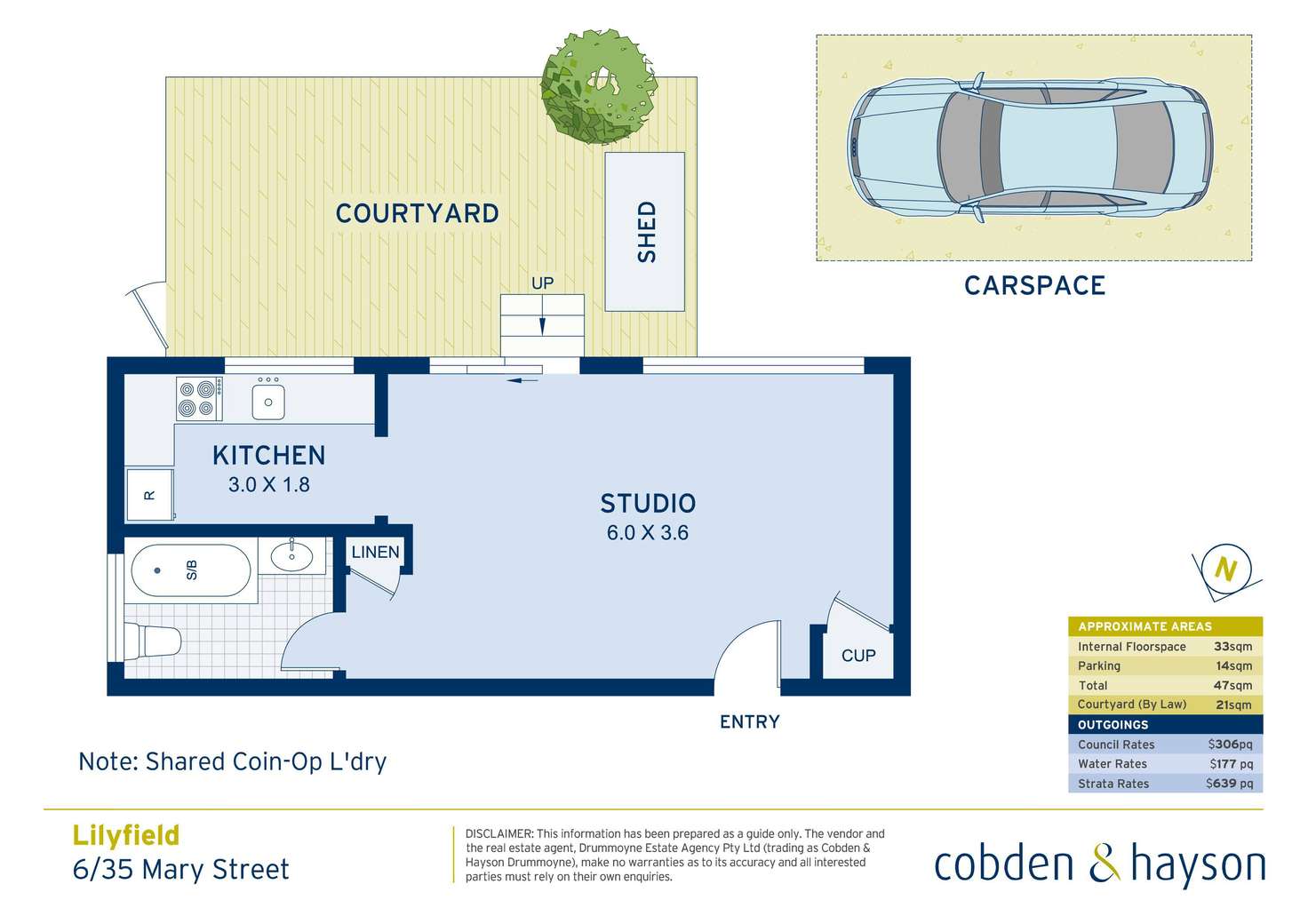 Floorplan of Homely studio listing, 6/35 Mary Street, Lilyfield NSW 2040