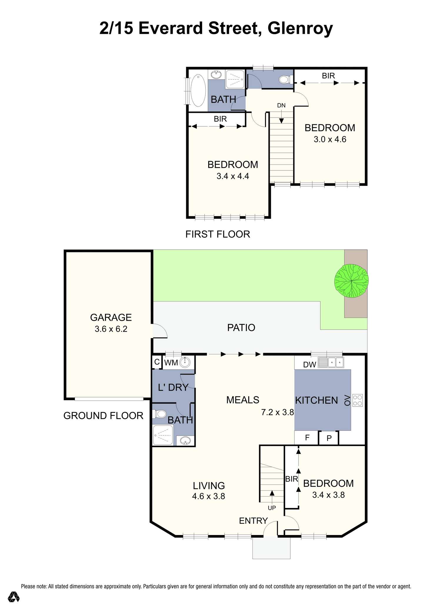 Floorplan of Homely townhouse listing, 2/15 Everard Street, Glenroy VIC 3046