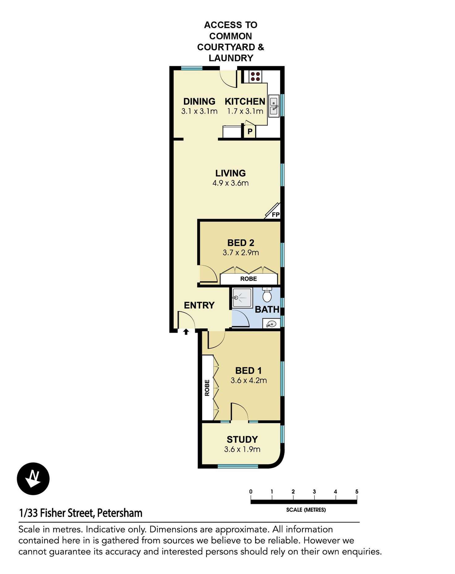 Floorplan of Homely unit listing, 1/33 Fisher Street, Petersham NSW 2049