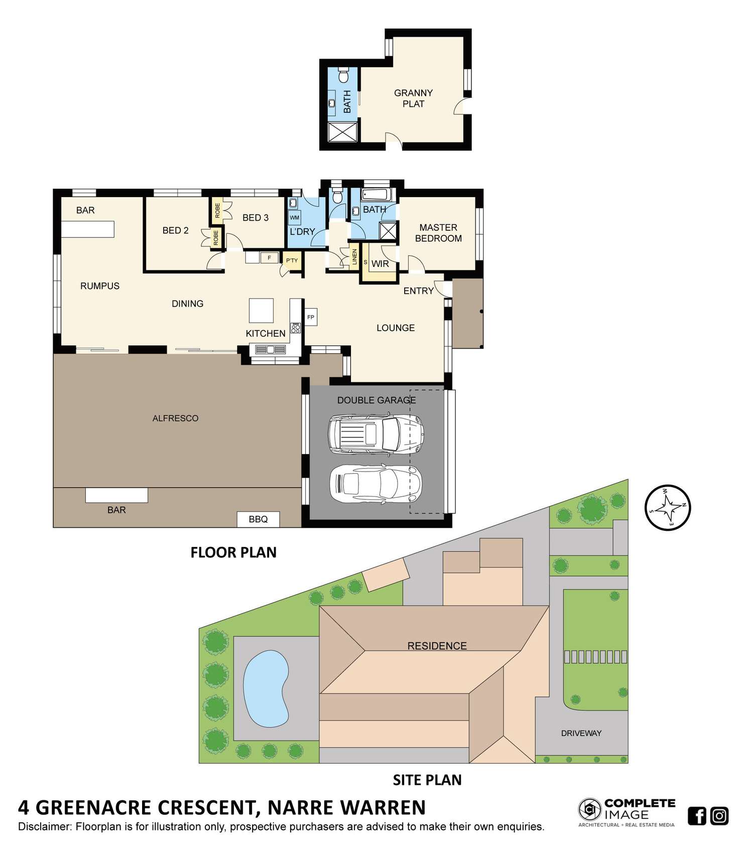Floorplan of Homely house listing, 4 Greenacre Crescent, Narre Warren VIC 3805