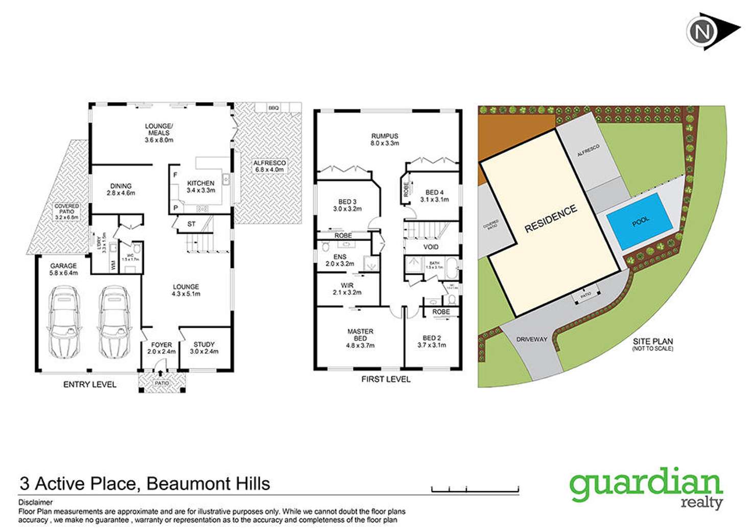 Floorplan of Homely house listing, 3 Active Place, Beaumont Hills NSW 2155