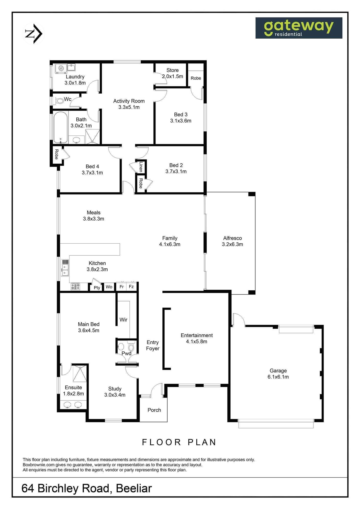 Floorplan of Homely house listing, 64 Birchley Road, Beeliar WA 6164