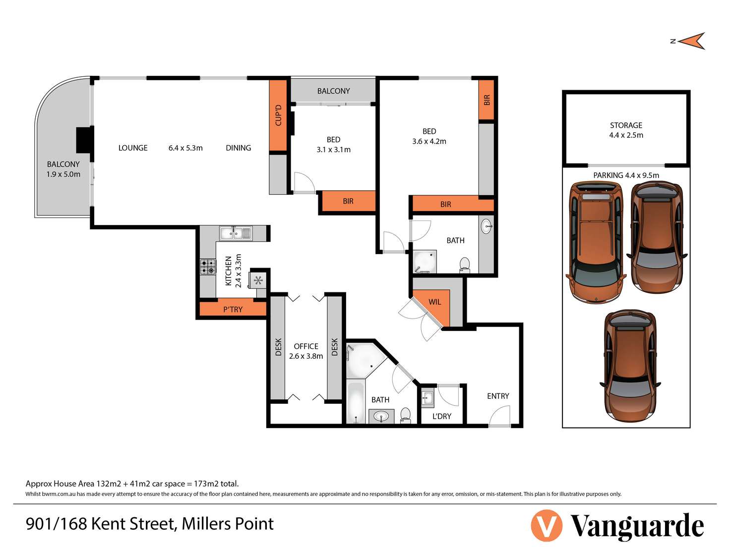 Floorplan of Homely apartment listing, 901/168 Kent Street, Sydney NSW 2000