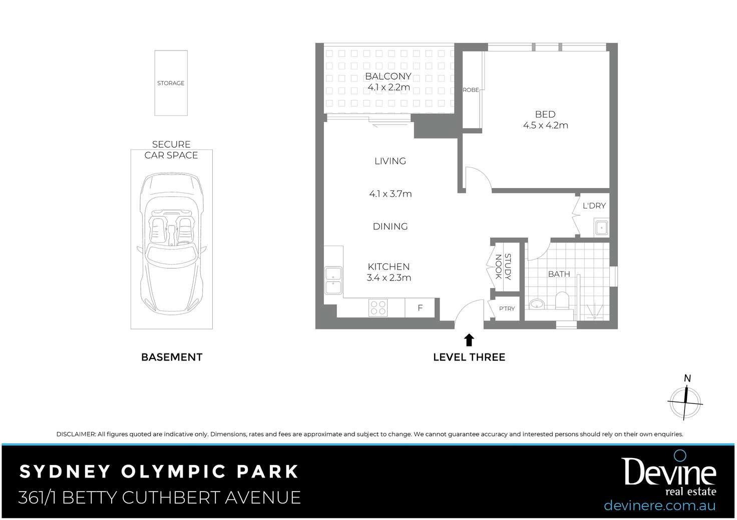 Floorplan of Homely apartment listing, 361/1 Betty Cuthbert Avenue, Sydney Olympic Park NSW 2127