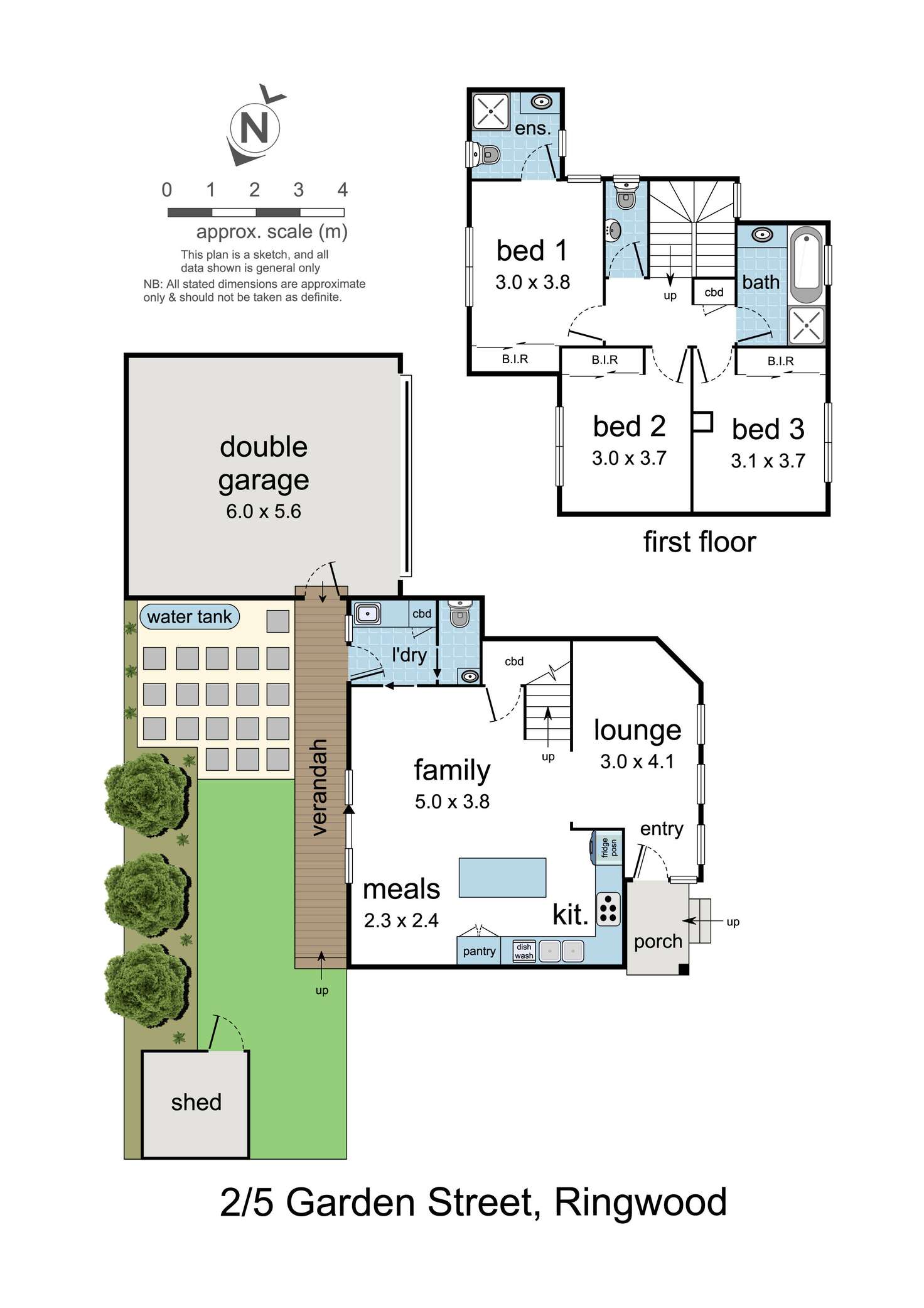 Floorplan of Homely townhouse listing, 2/5 Garden Street, Ringwood VIC 3134