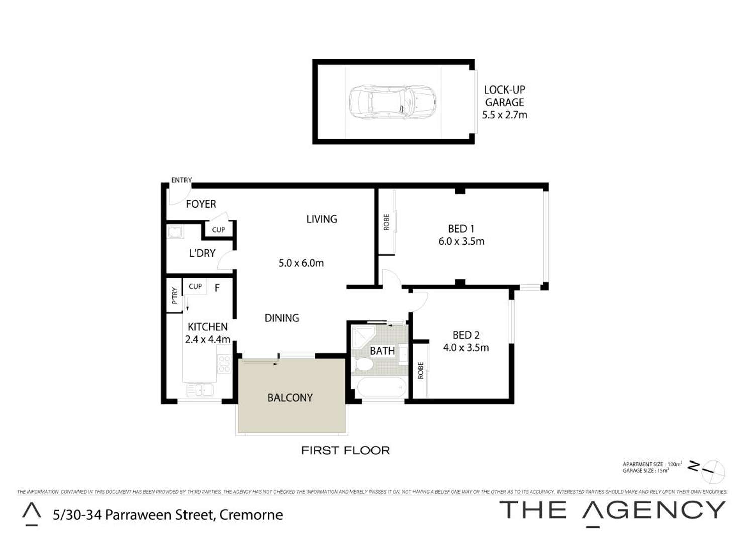 Floorplan of Homely unit listing, 5/30-34 Parraween Street, Cremorne NSW 2090