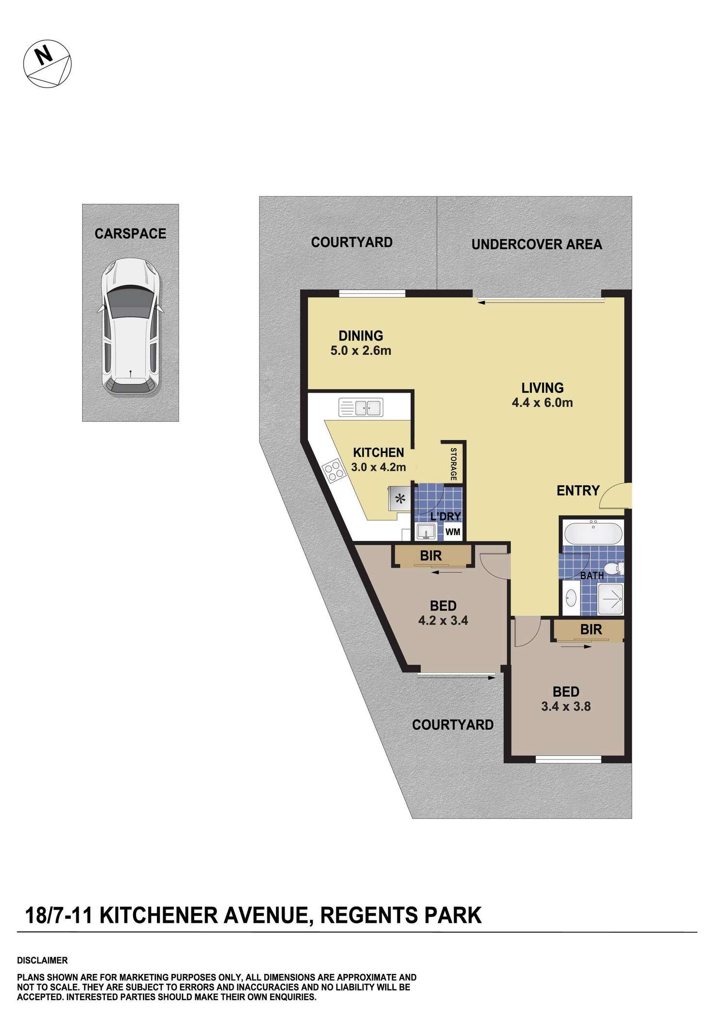 Floorplan of Homely apartment listing, 18/7-11 Kitchener Avenue, Regents Park NSW 2143