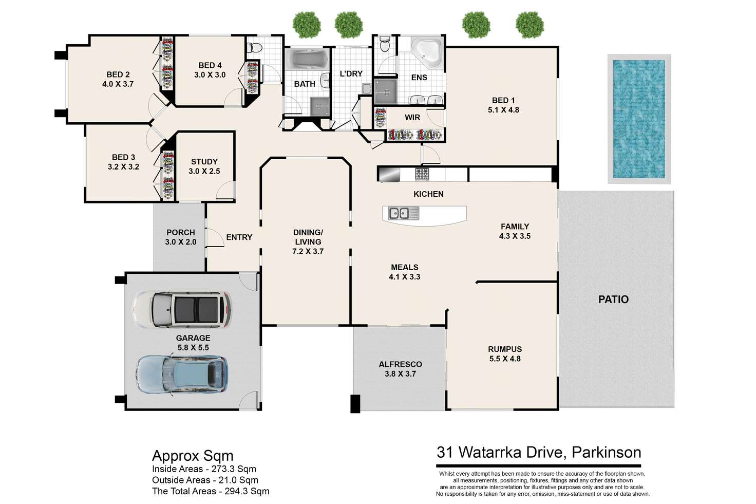 Floorplan of Homely house listing, 31 Watarrka Drive, Parkinson QLD 4115