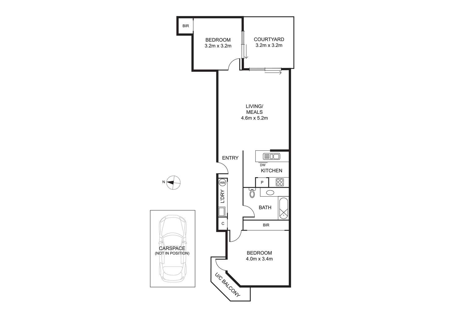 Floorplan of Homely apartment listing, 2/8 Tyrone Street, North Melbourne VIC 3051