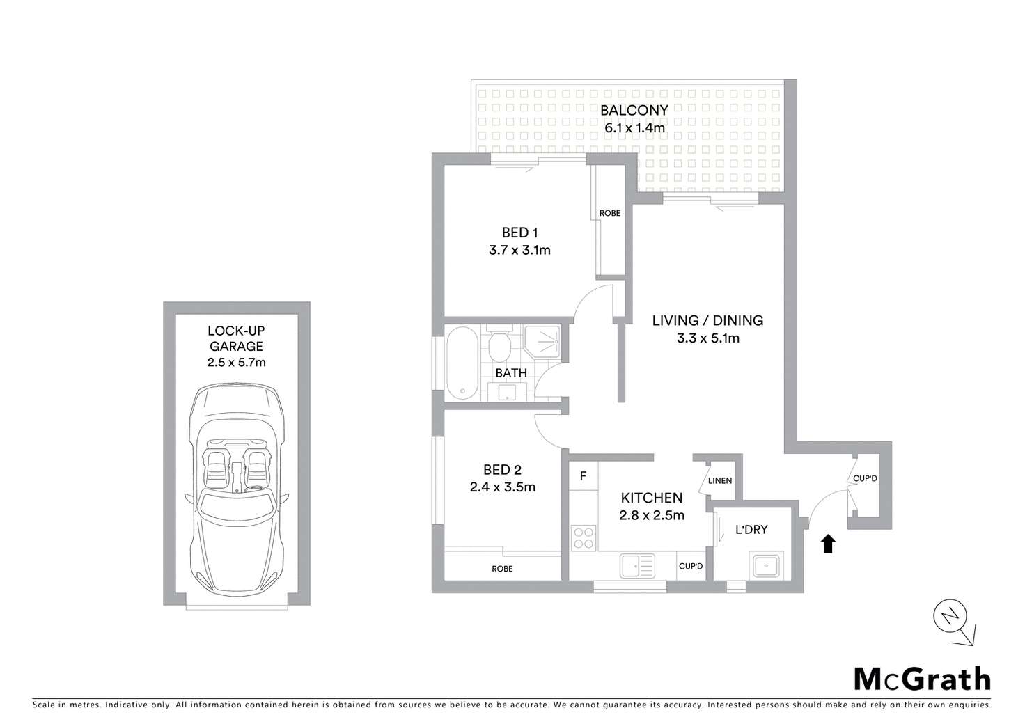 Floorplan of Homely unit listing, 1/105 Queenscliff Road, Queenscliff NSW 2096