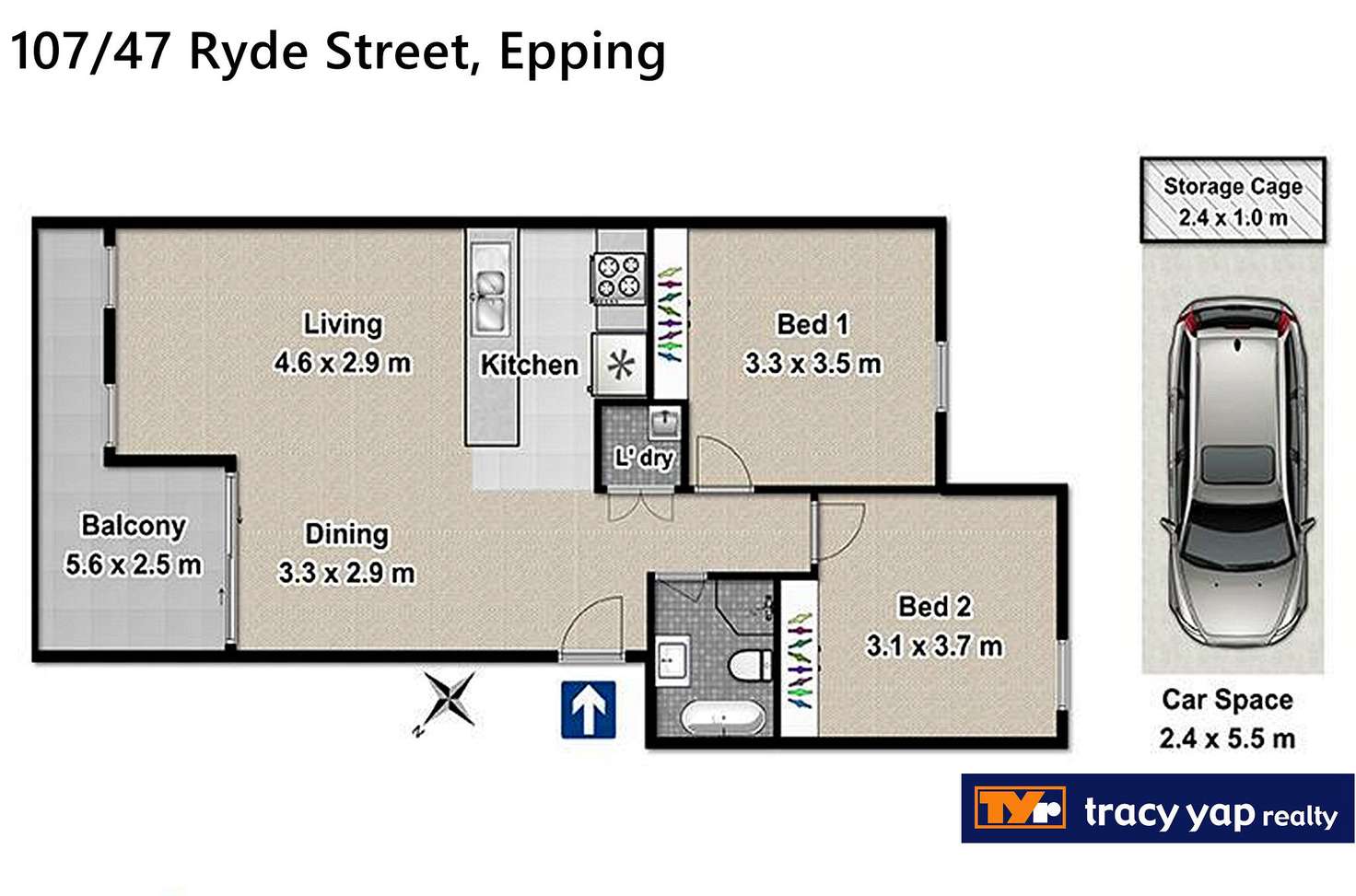 Floorplan of Homely apartment listing, 107/47 Ryde Street, Epping NSW 2121