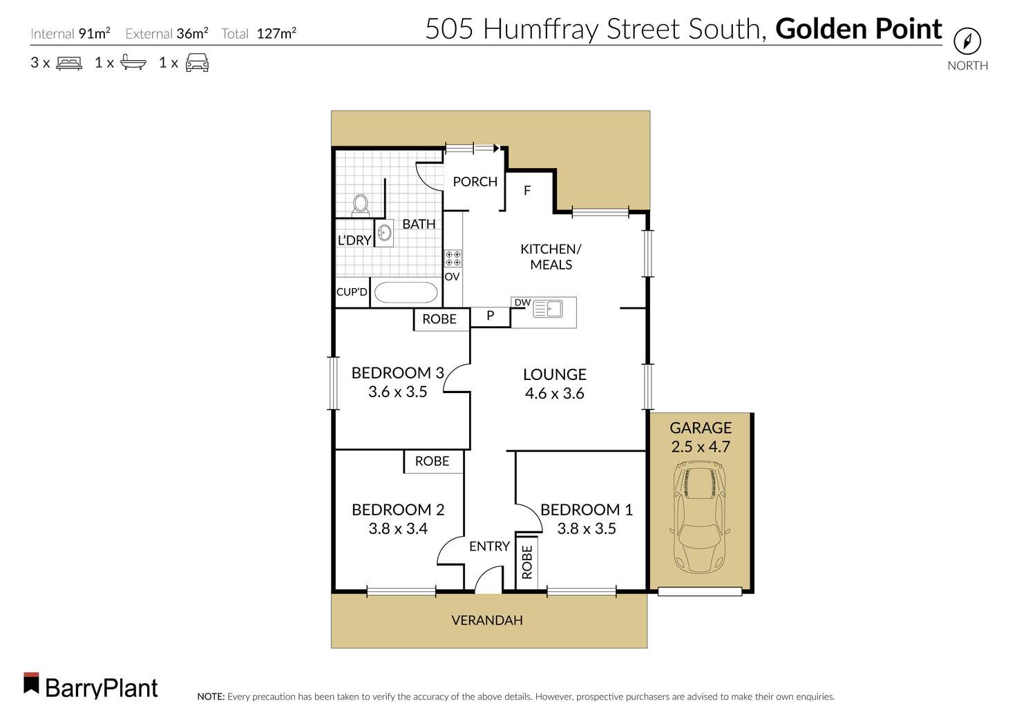 Floorplan of Homely house listing, 505 Humffray Street South, Golden Point VIC 3350