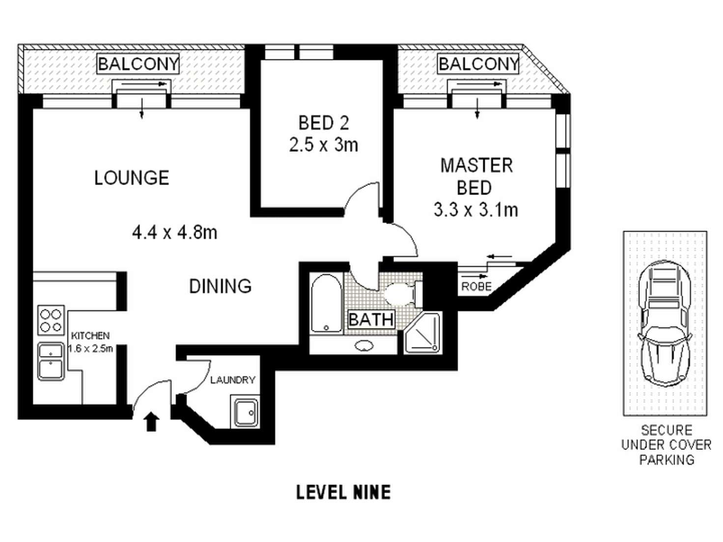 Floorplan of Homely apartment listing, Level 9/906/160 Goulburn Street, Surry Hills NSW 2010