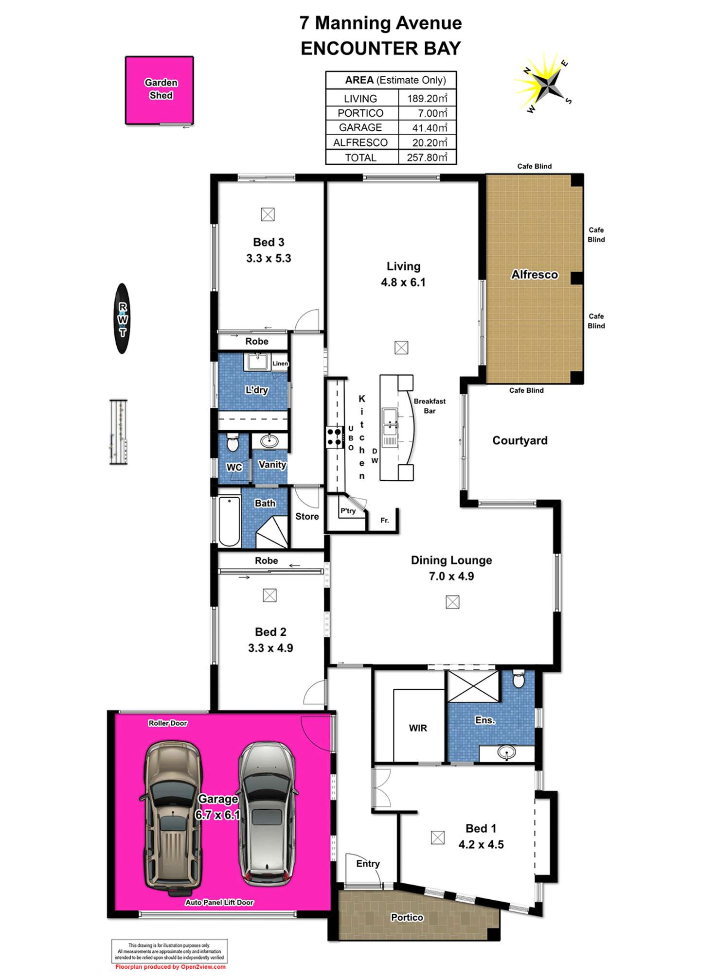 Floorplan of Homely house listing, 7 Manning Avenue, Encounter Bay SA 5211