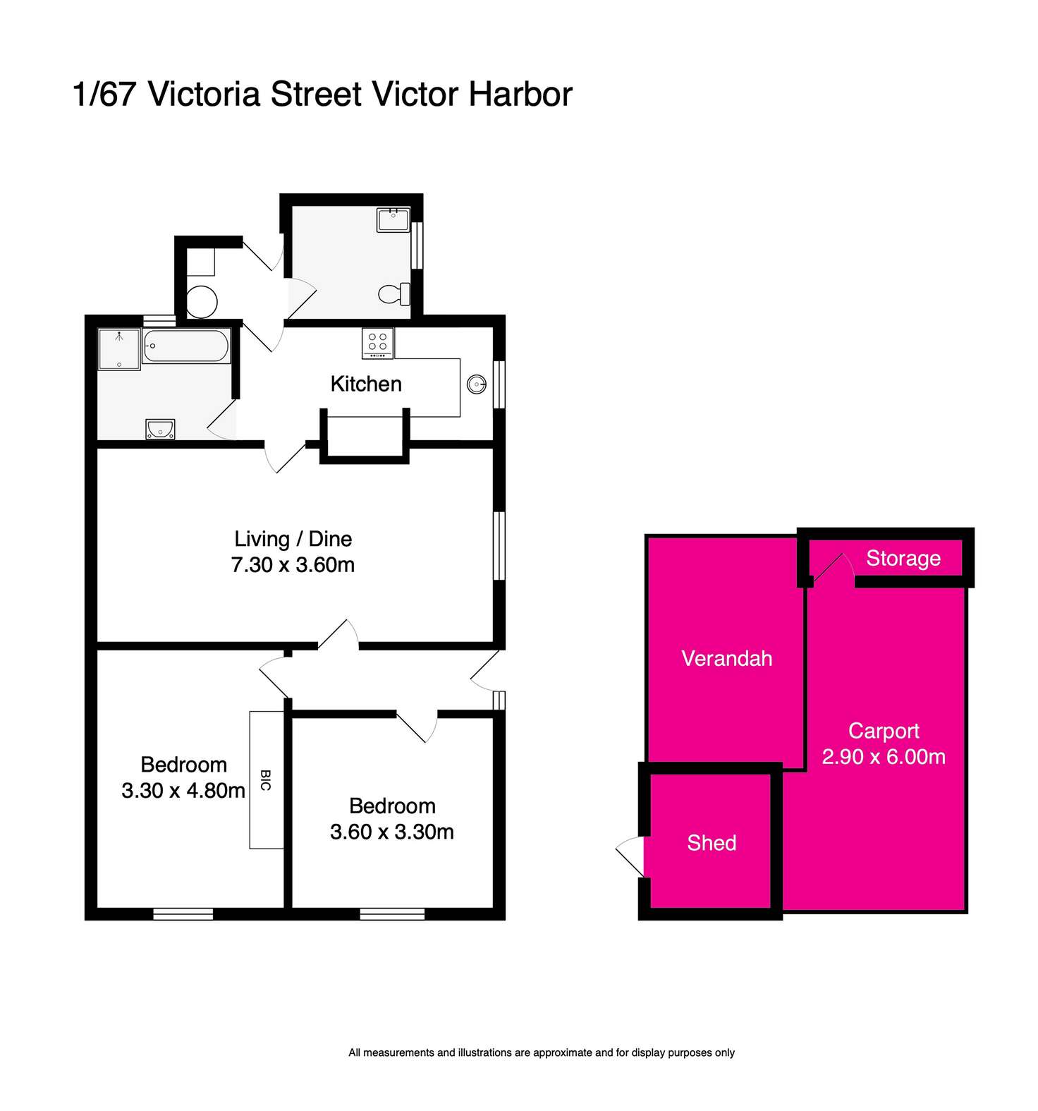 Floorplan of Homely unit listing, 1/67 - 69 Victoria Street, Victor Harbor SA 5211