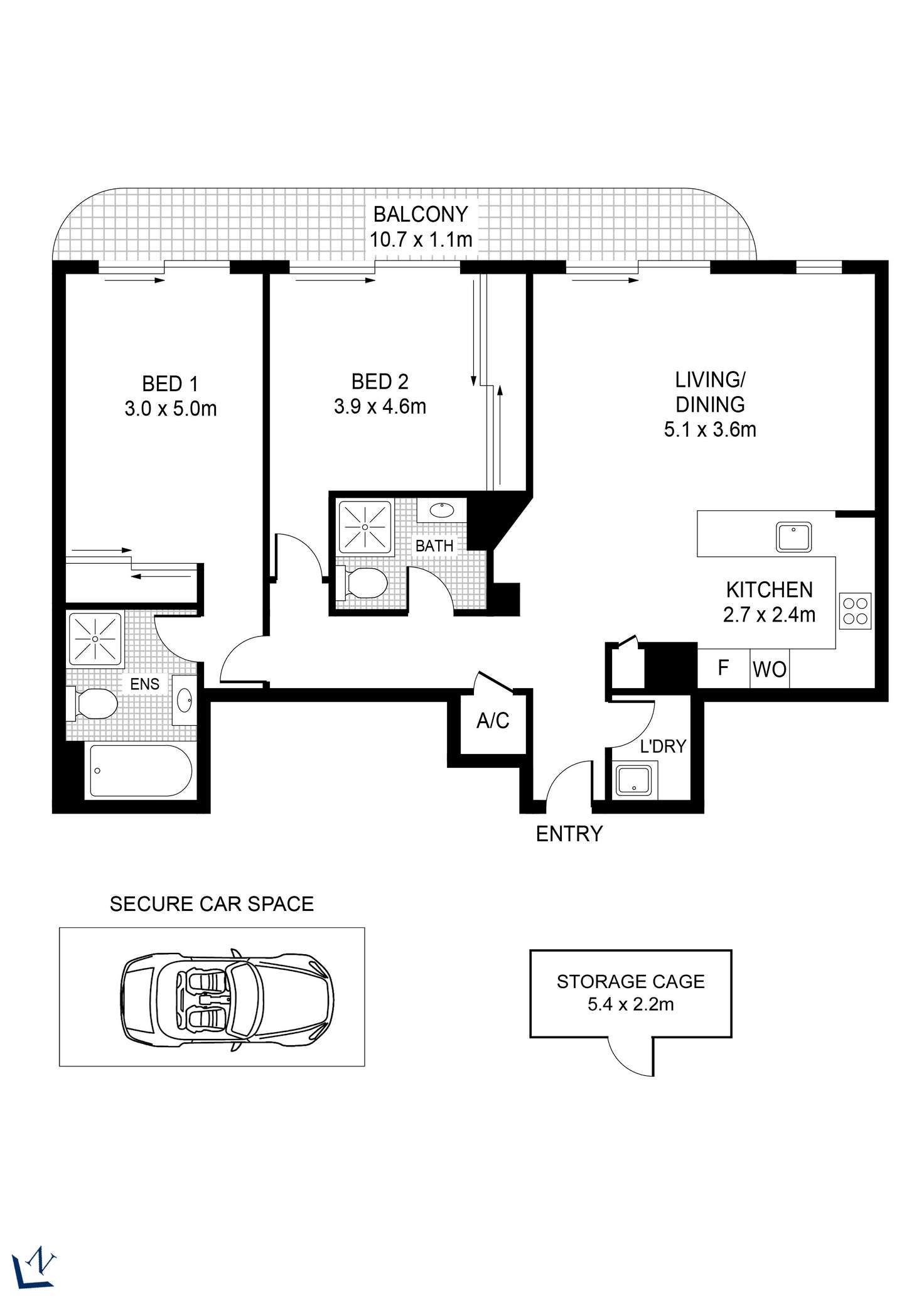 Floorplan of Homely apartment listing, 72/104 Miller Street, Pyrmont NSW 2009