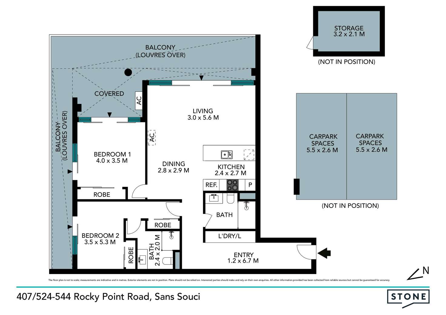 Floorplan of Homely unit listing, 407/524-544 Rocky Point Road, Sans Souci NSW 2219