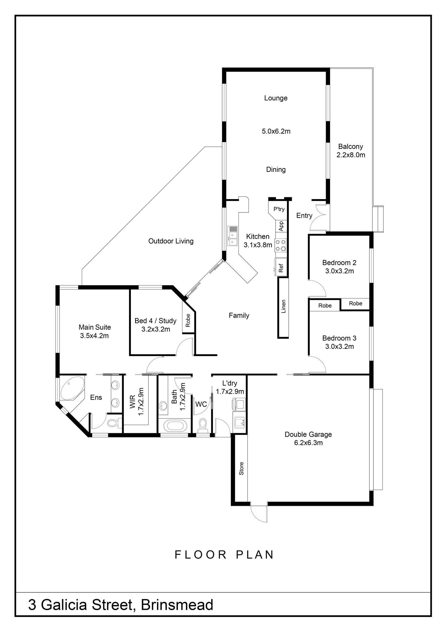 Floorplan of Homely house listing, 3 Galicia Street, Brinsmead QLD 4870
