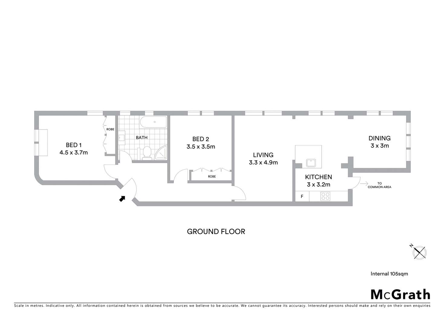 Floorplan of Homely apartment listing, 1/41 Moira Crescent, Coogee NSW 2034