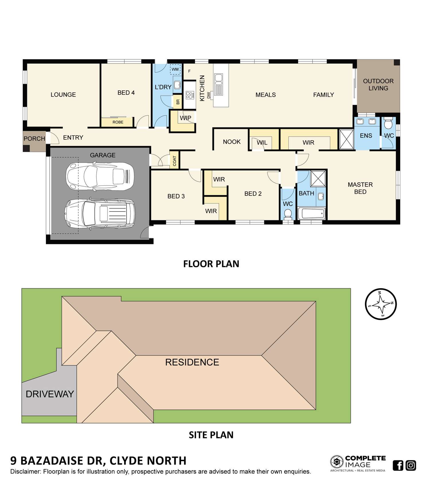 Floorplan of Homely house listing, 9 Bazadaise Drive, Clyde North VIC 3978