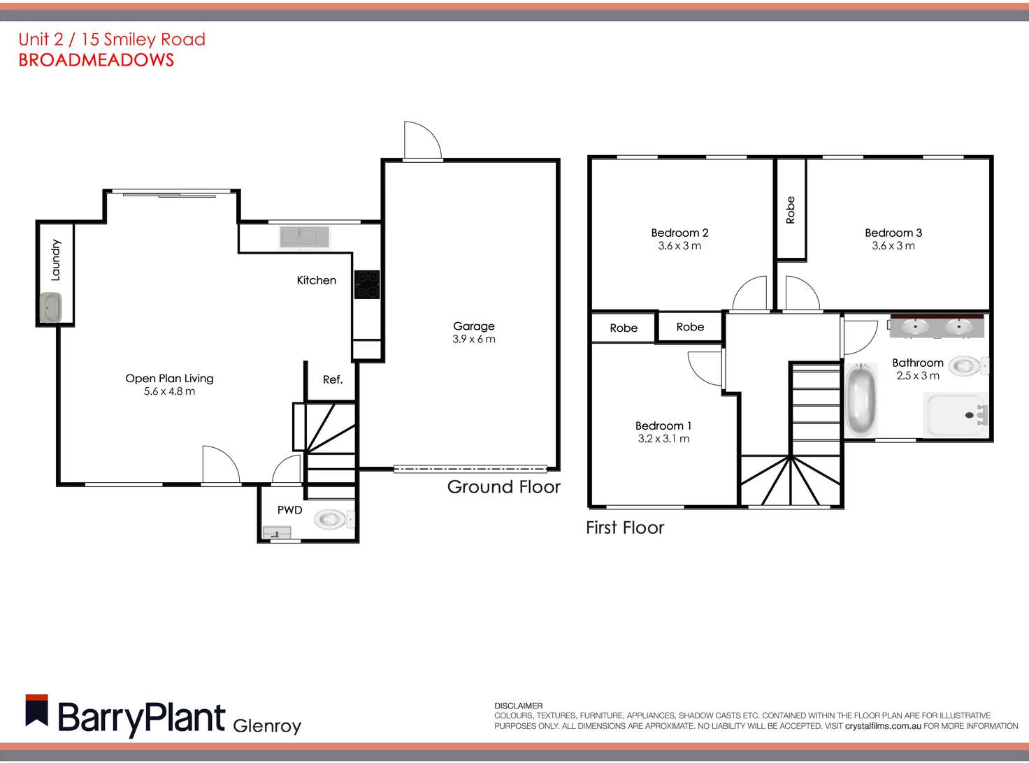 Floorplan of Homely townhouse listing, 2/15 Smiley Road, Broadmeadows VIC 3047