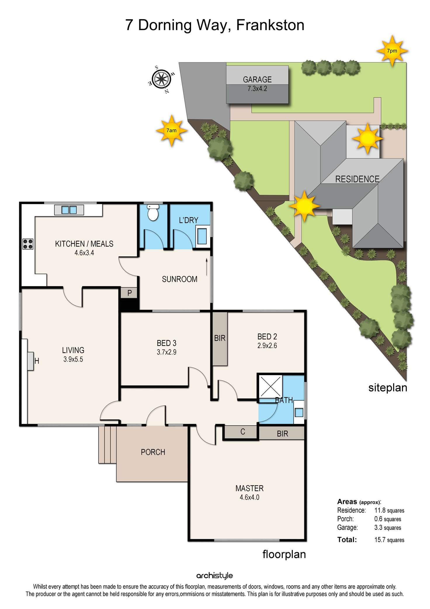 Floorplan of Homely house listing, 7 Dorning Way, Frankston VIC 3199