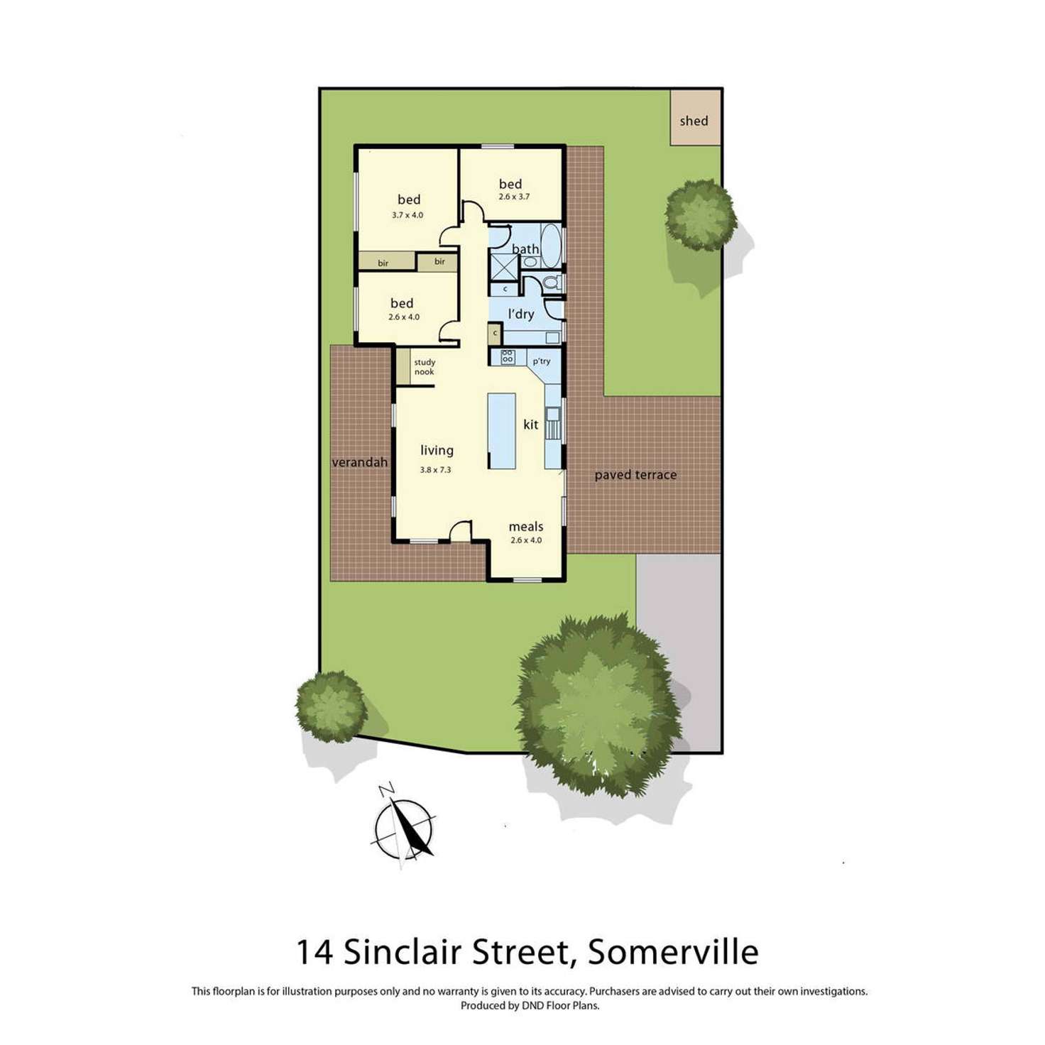 Floorplan of Homely house listing, 14 Sinclair Street, Somerville VIC 3912