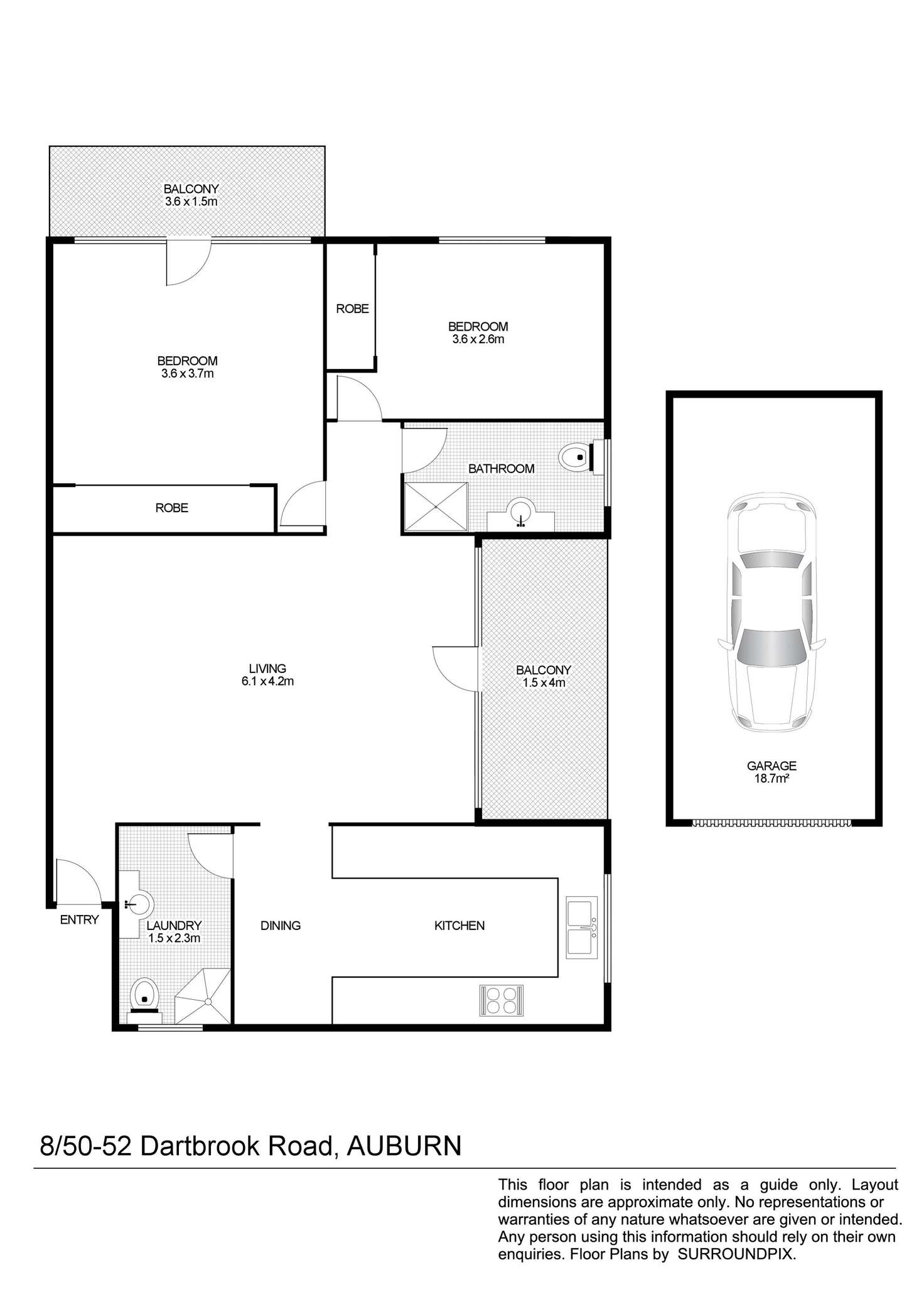 Floorplan of Homely apartment listing, 8/50-52 Dartbrook Road, Auburn NSW 2144