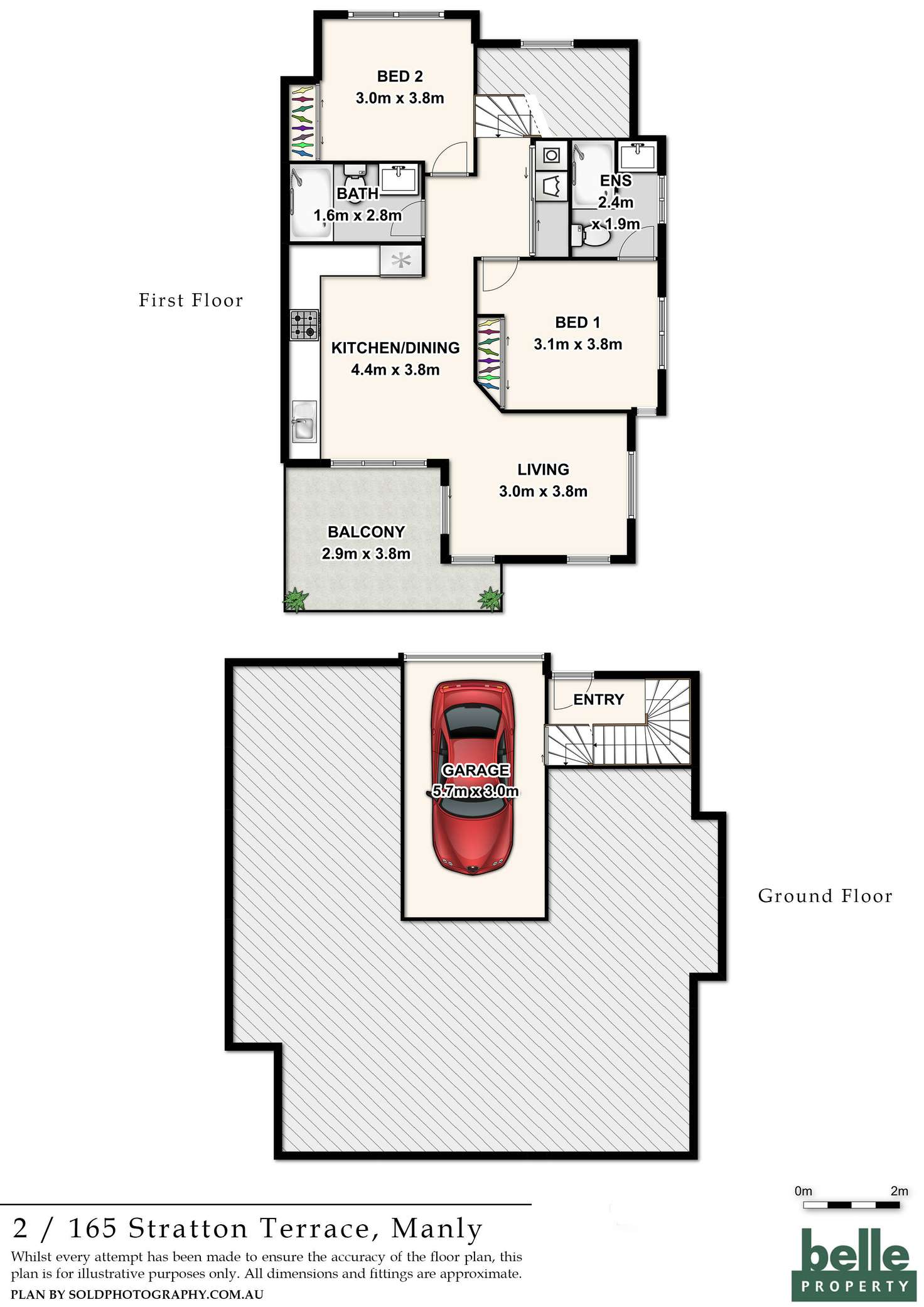 Floorplan of Homely unit listing, 2/165 Stratton Terrace, Manly QLD 4179