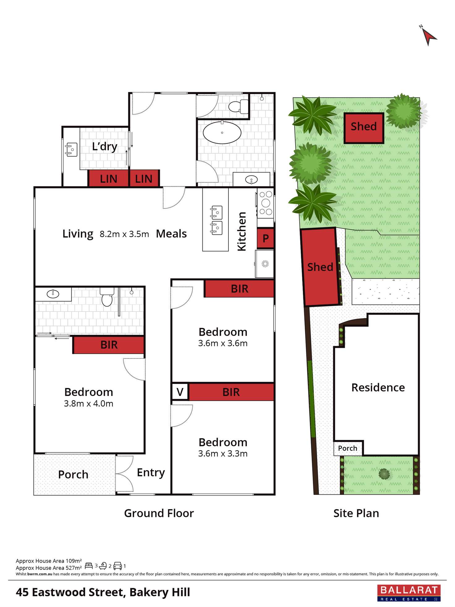 Floorplan of Homely house listing, 45 Eastwood Street, Bakery Hill VIC 3350